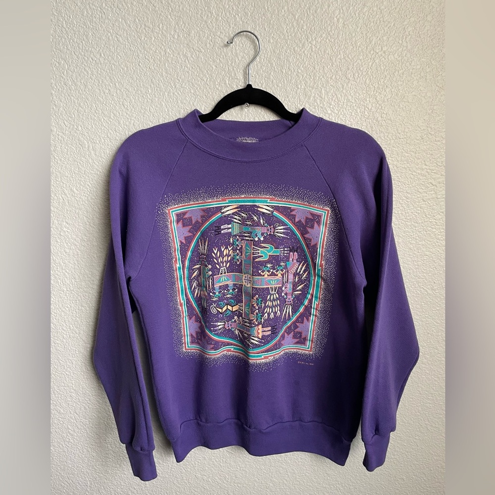 Vintage 1990s Native Tribal Sweatshirt Size Medium